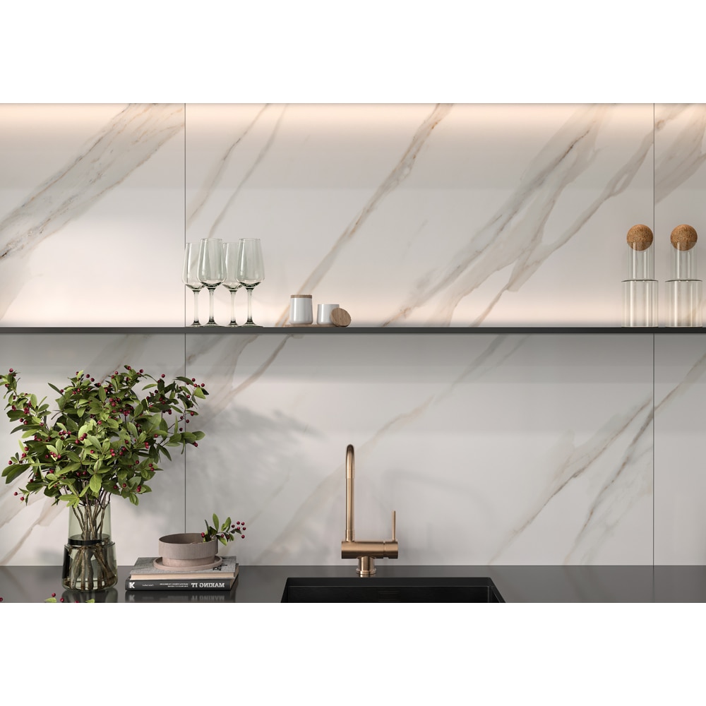 Gresie interior/exterior CERSANIT Moonstone White Satin Rect, 59.8 x 119.8 cm, 8 mm, 1.43m2/cutie, PEI 5