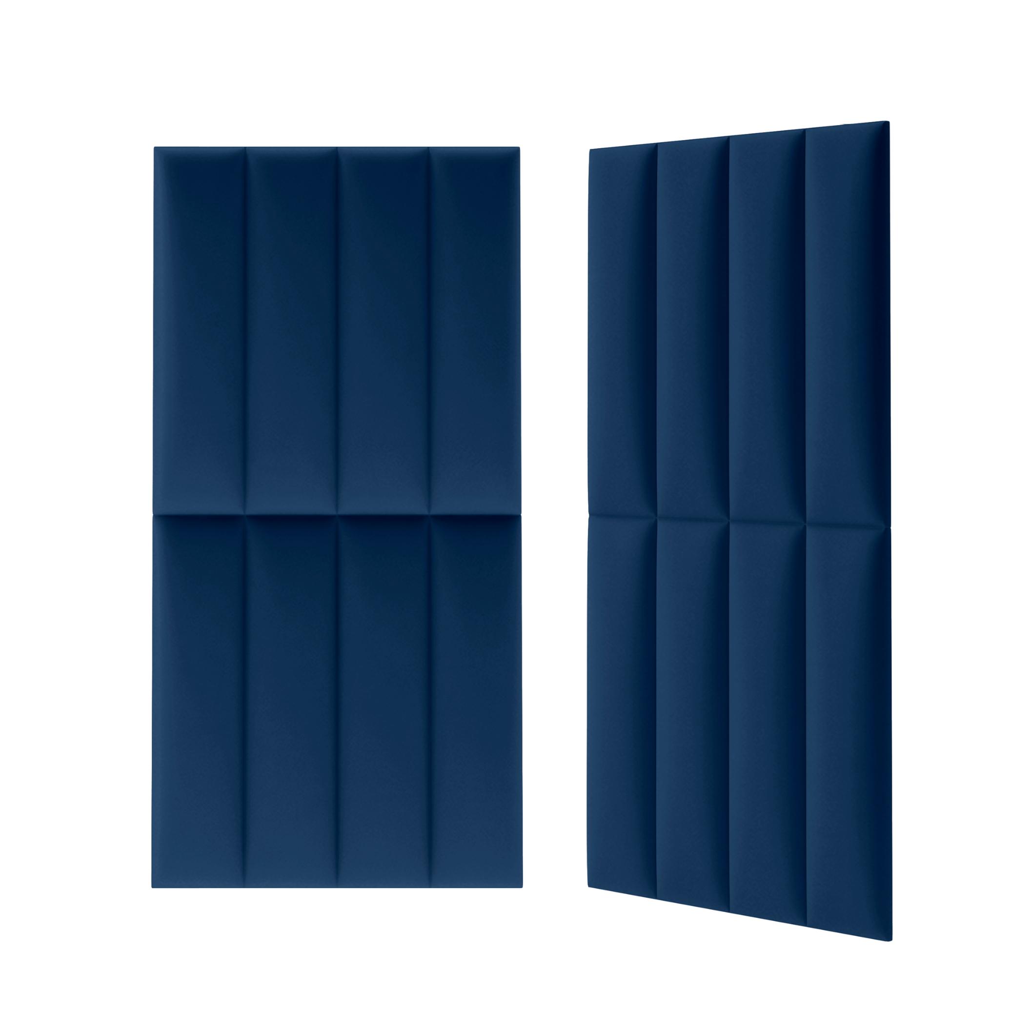 Panou tapitat, albastru, dreptunghi ingust, 60 x 15 cm