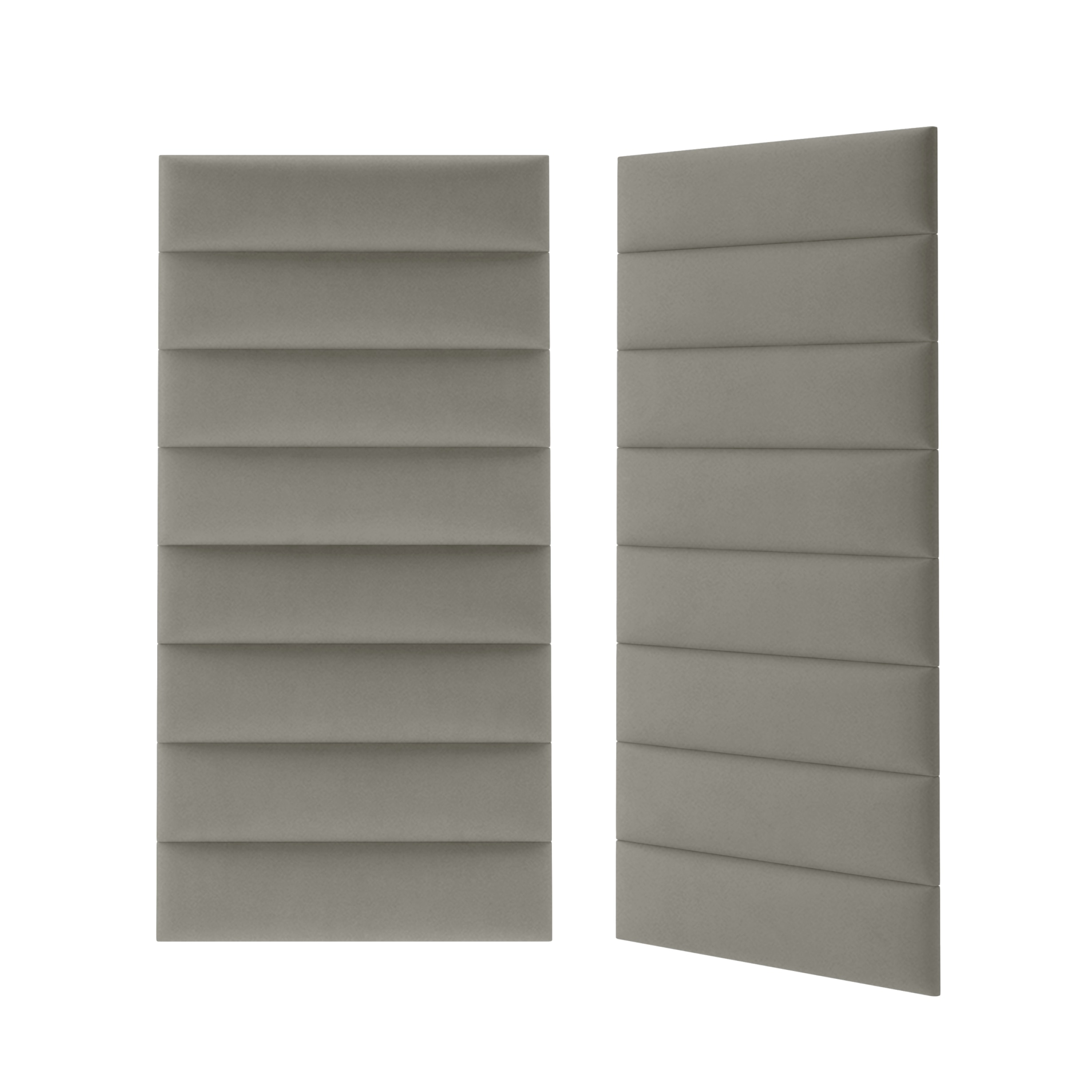 Panou tapitat, gri, dreptunghi ingust, 60 x 15 cm