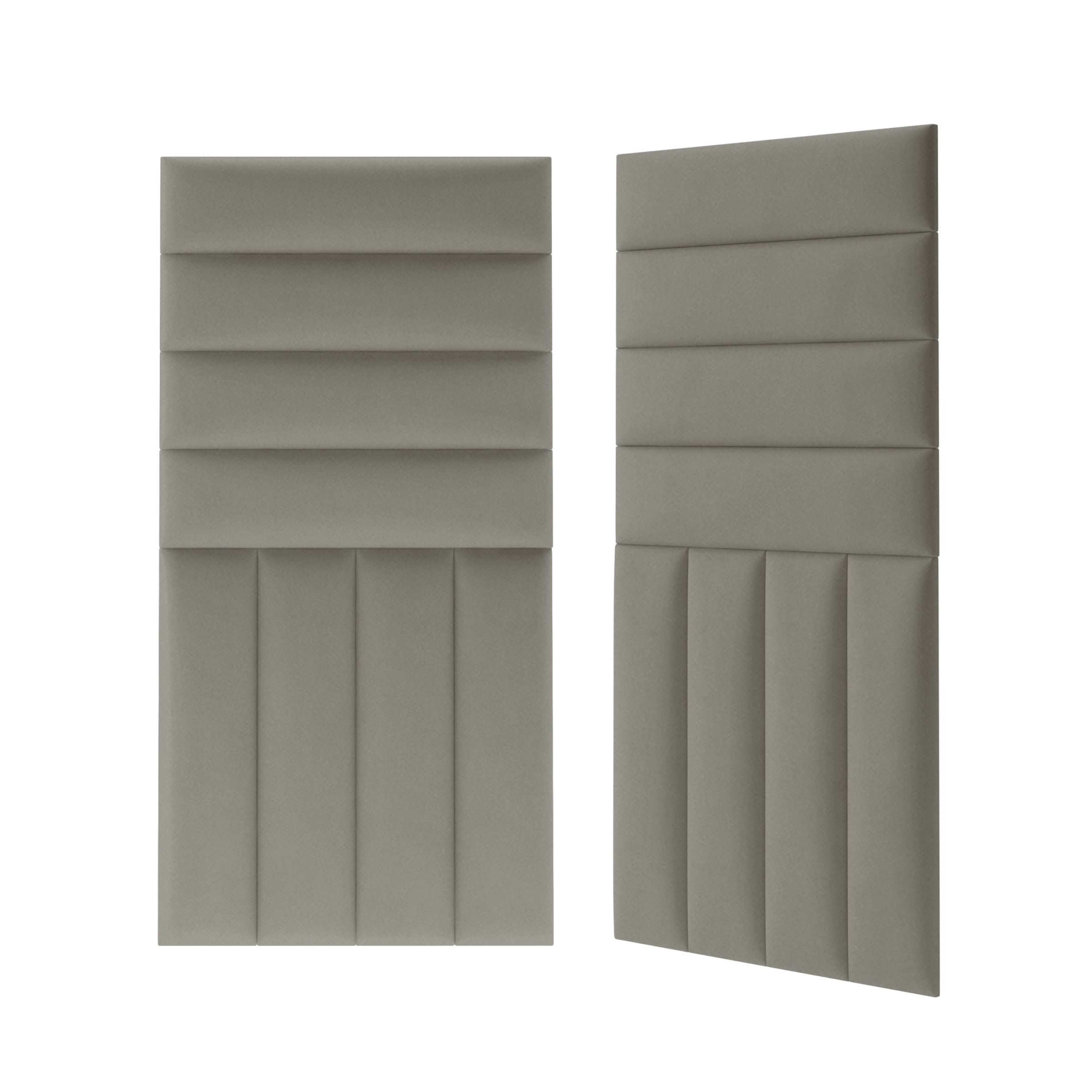 Panou tapitat, gri, dreptunghi ingust, 60 x 15 cm