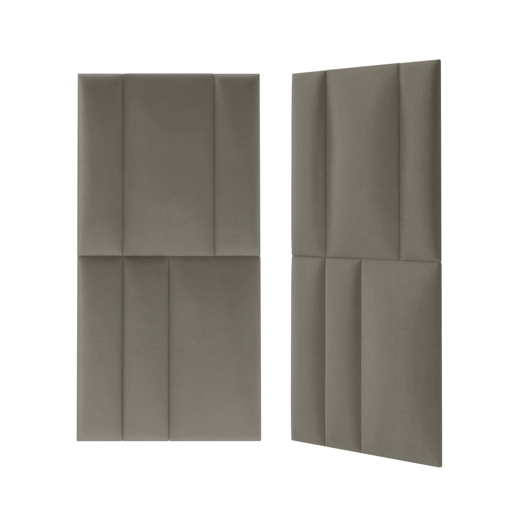 Panou tapitat, gri, dreptunghi ingust, 60 x 15 cm