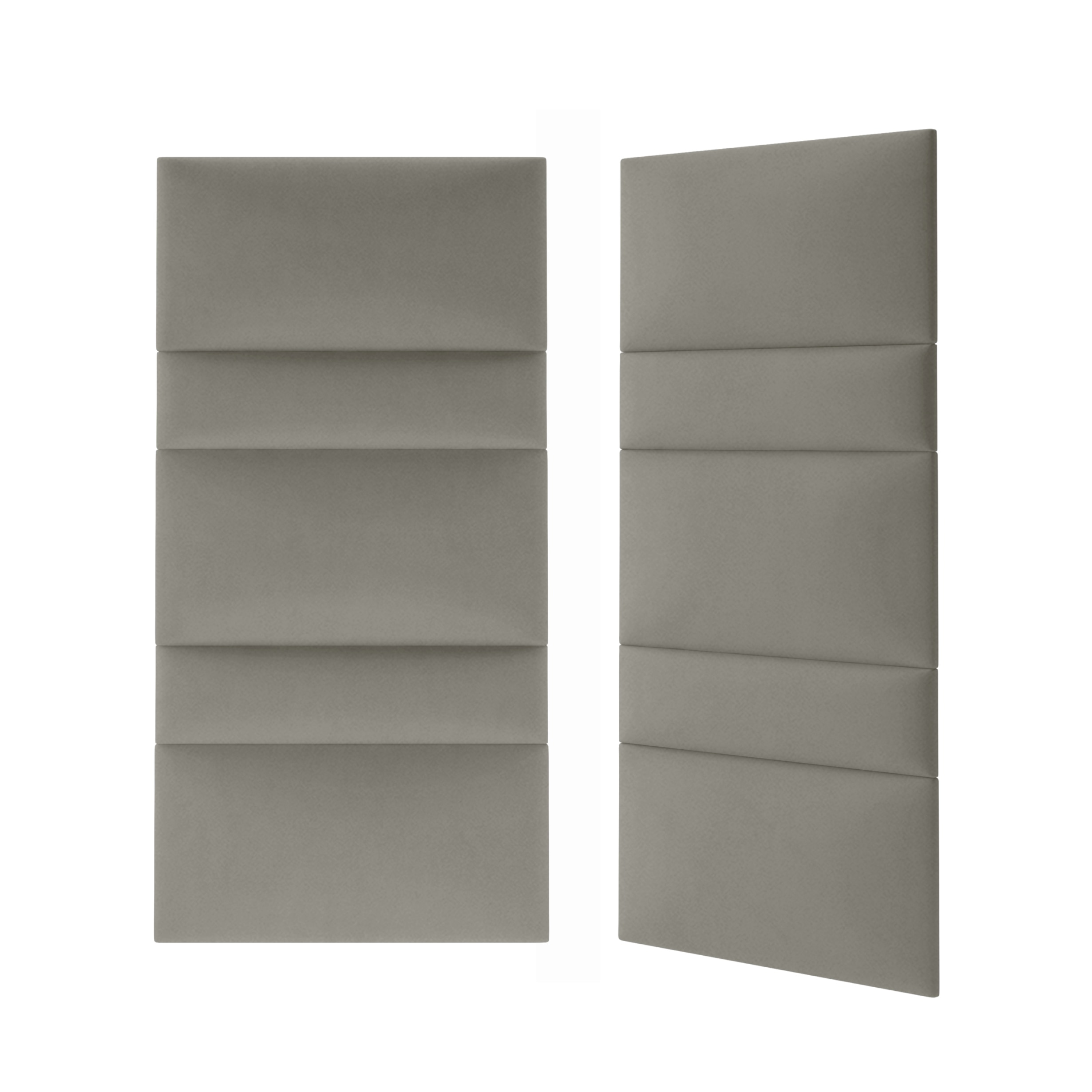 Panou tapitat, gri, dreptunghi ingust, 60 x 15 cm