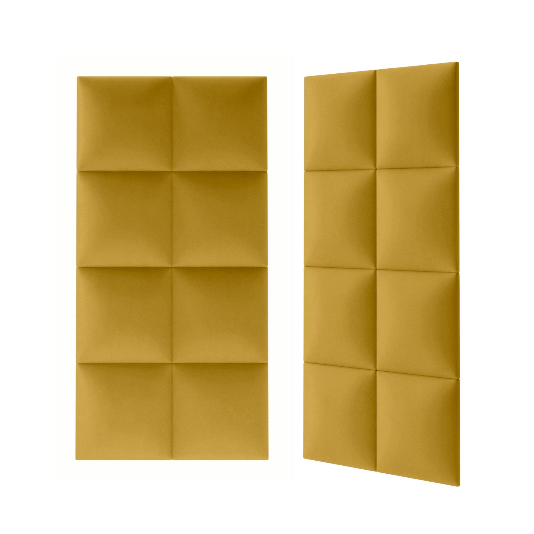 Panou tapitat, galben mustar, patrat, 30 x 30 cm