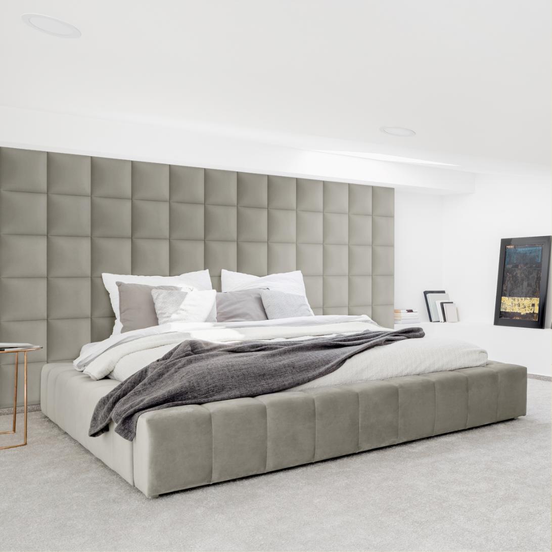 Panou tapitat, gri, patrat, 30 x 30 cm