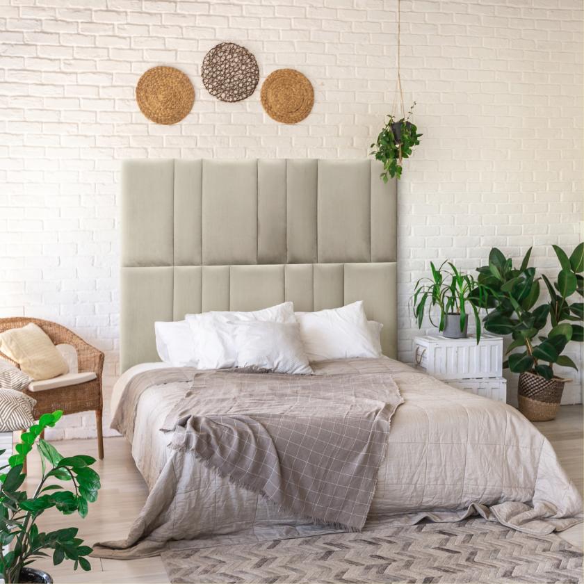 Panou tapitat, bej, dreptunghi, 60 x 30 cm