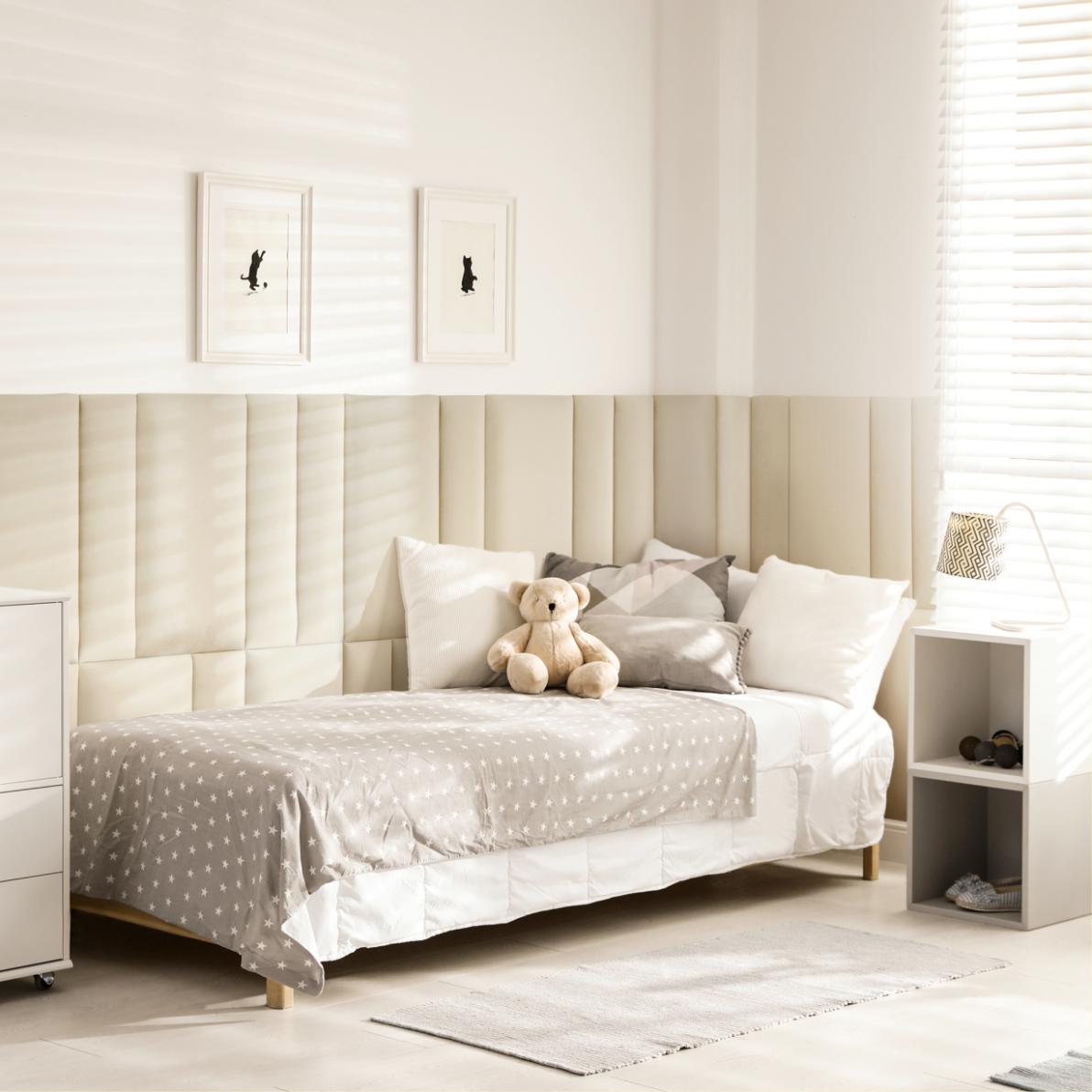 Panou tapitat, bej, dreptunghi, 60 x 30 cm