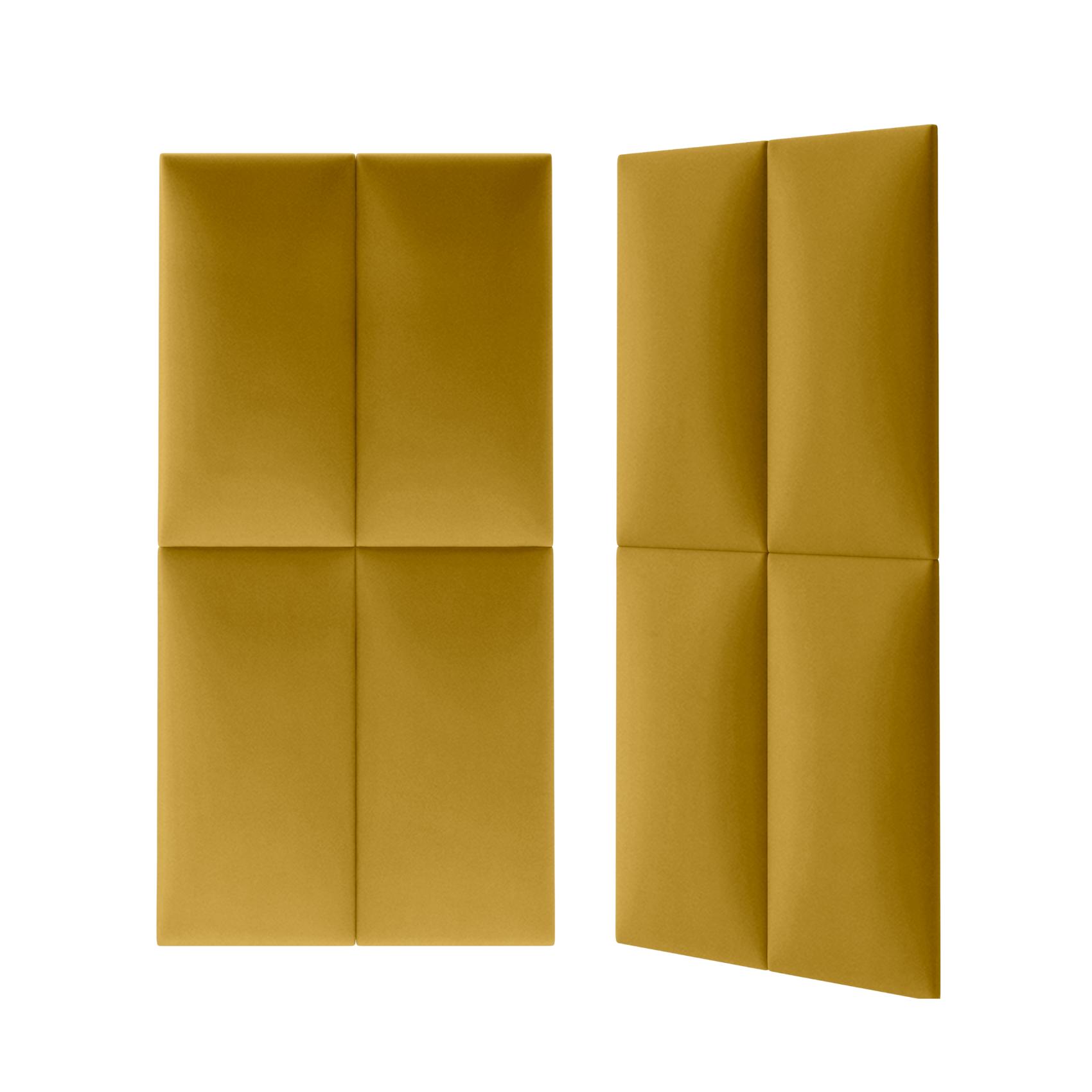 Panou tapitat, galben mustar, dreptunghi, 60 x 30 cm