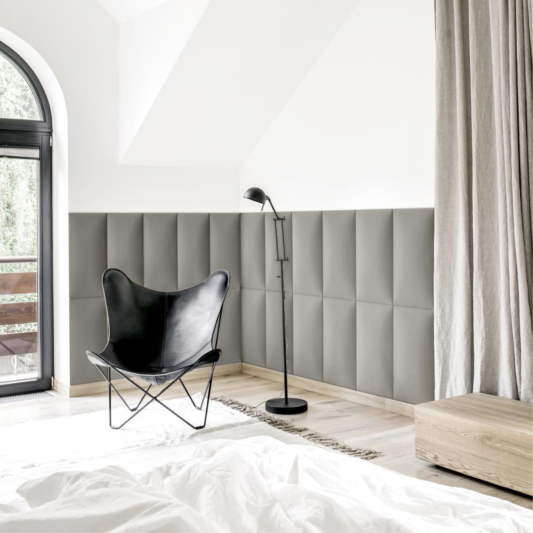 Panou tapitat, gri, dreptunghi, 60 x 30 cm