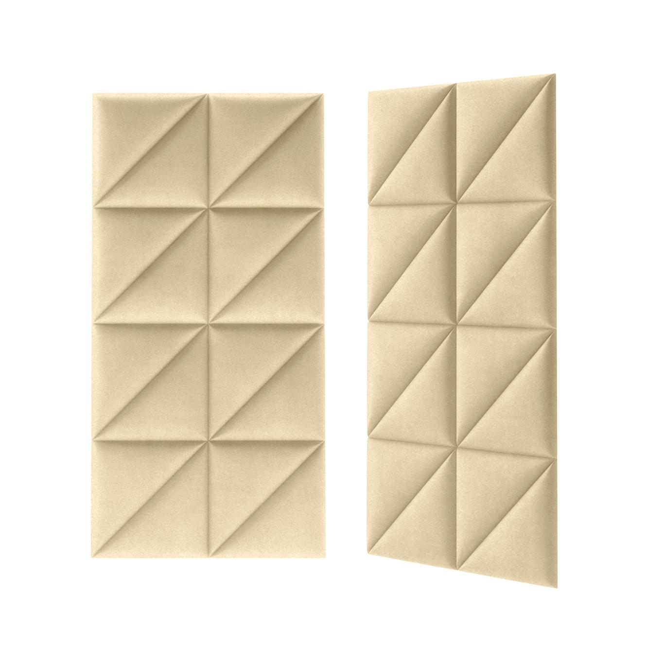 Panou tapitat, bej, triunghi, 30 x 30 cm