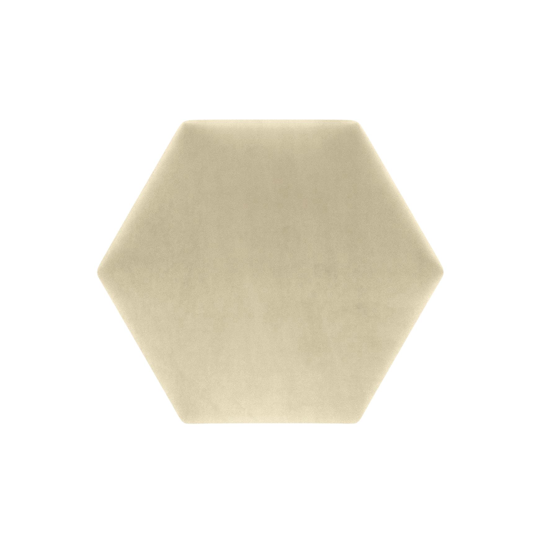 Panou tapitat, galben mustar, hexagon, 17 cm