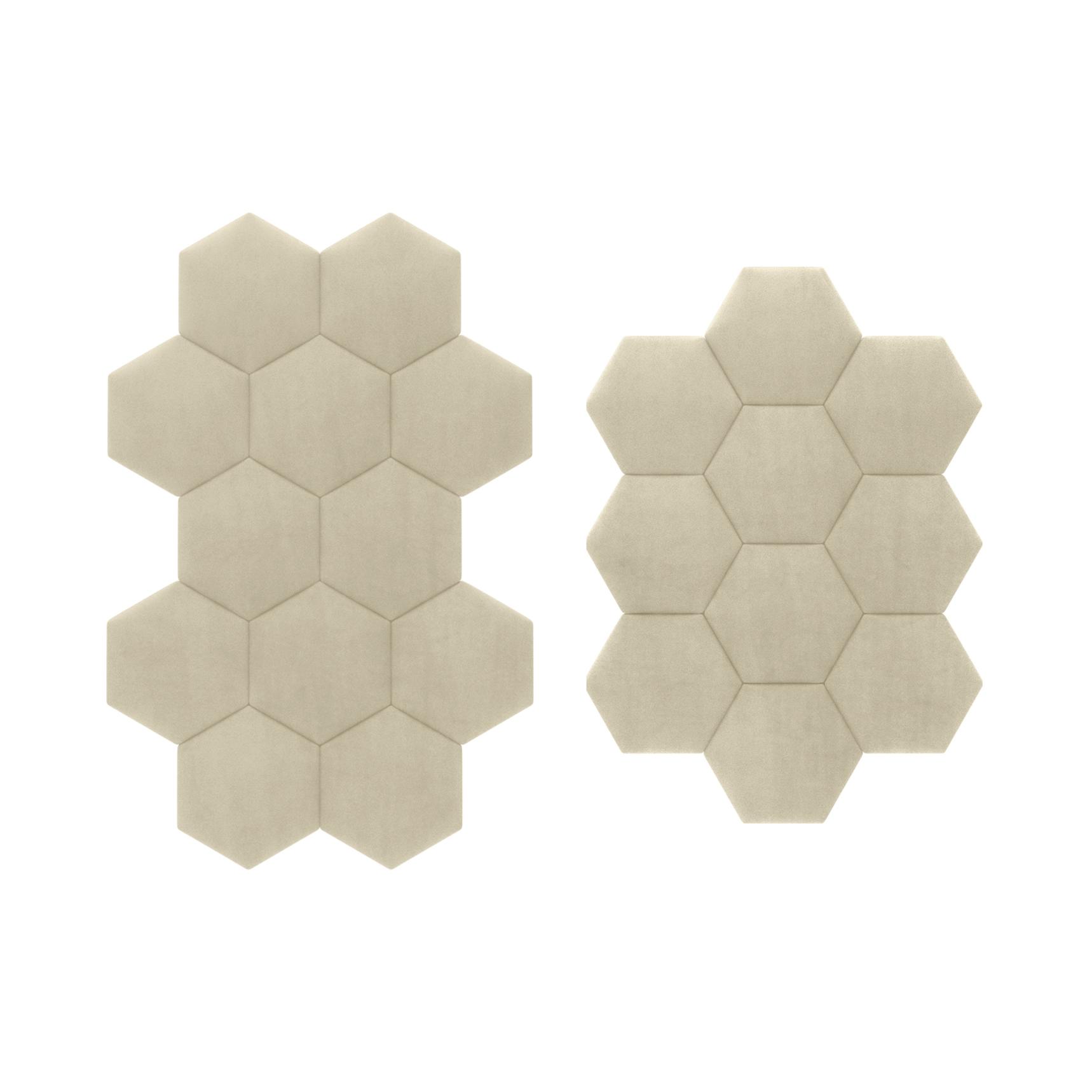 Panou tapitat, galben mustar, hexagon, 17 cm