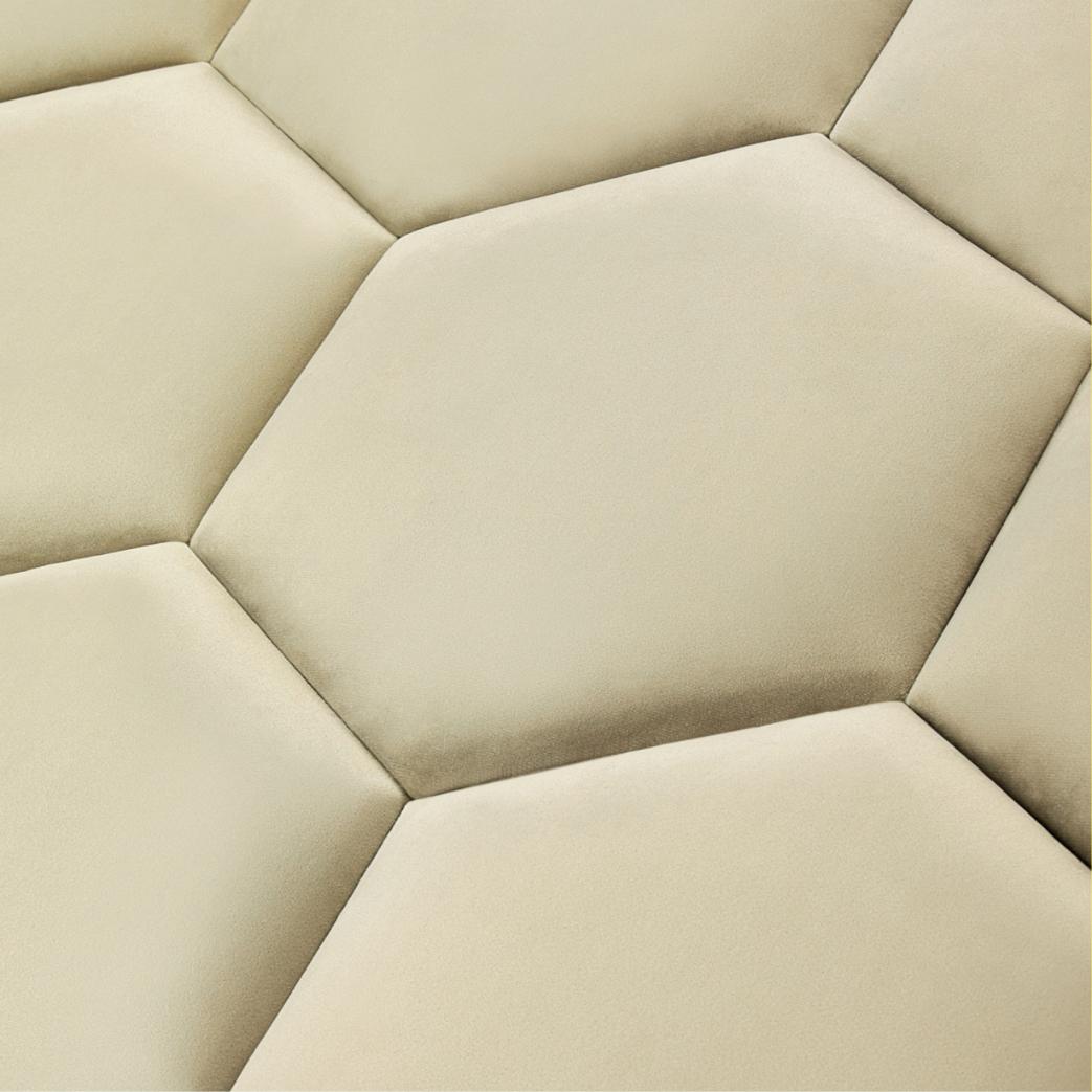 Panou tapitat, galben mustar, hexagon, 17 cm