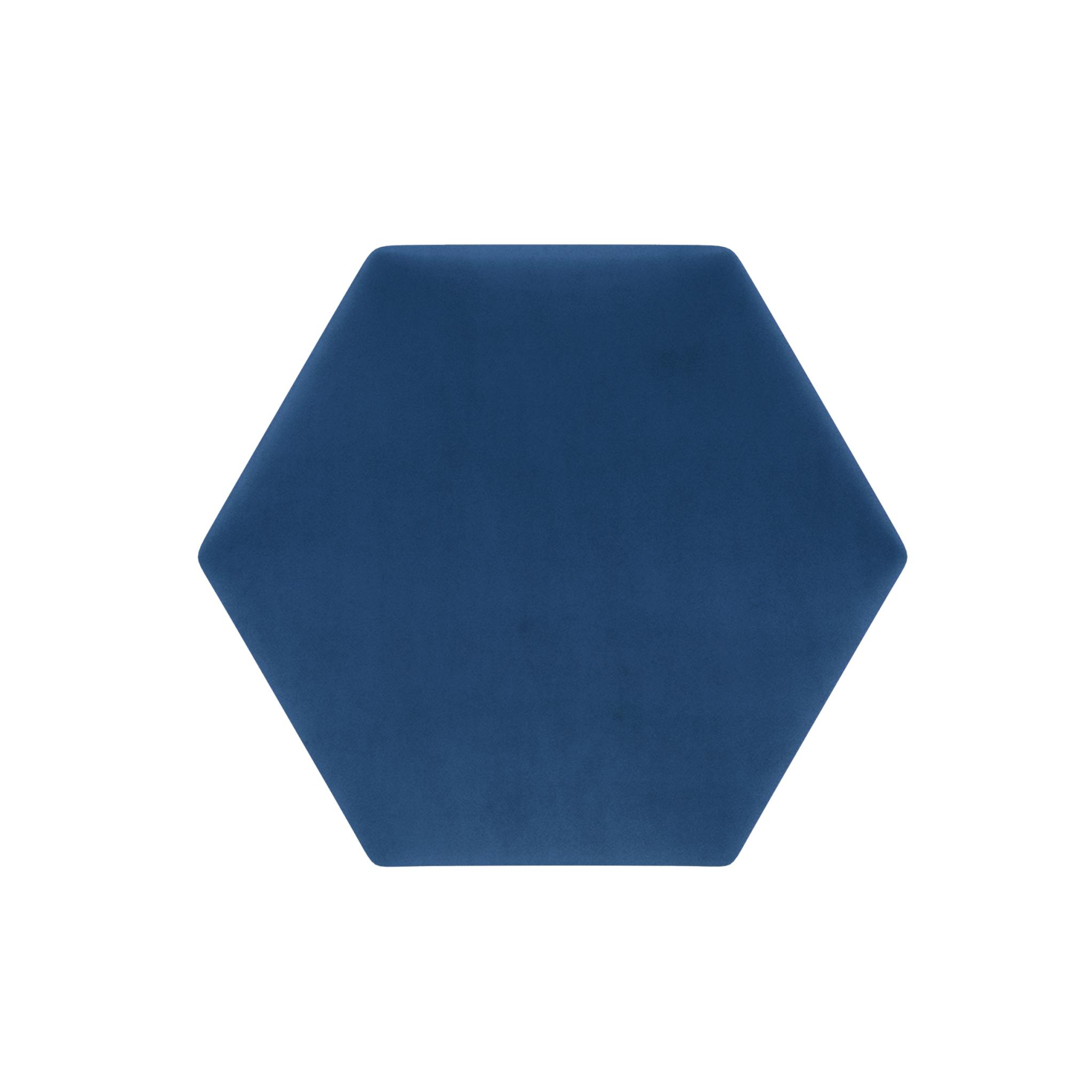 Panou tapitat, albastru, hexagon, 17 cm
