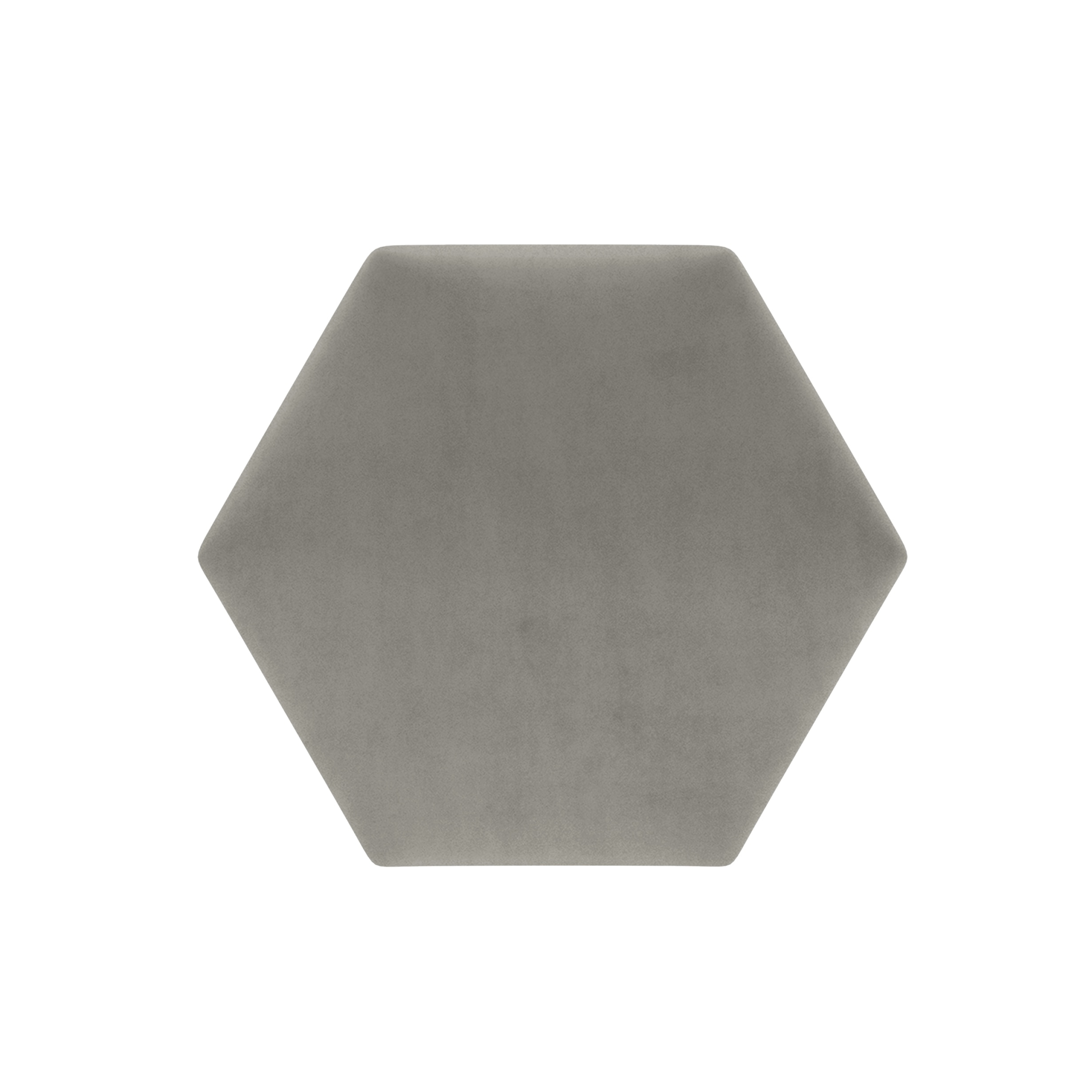 Panou tapitat, gri, hexagon, 17 cm