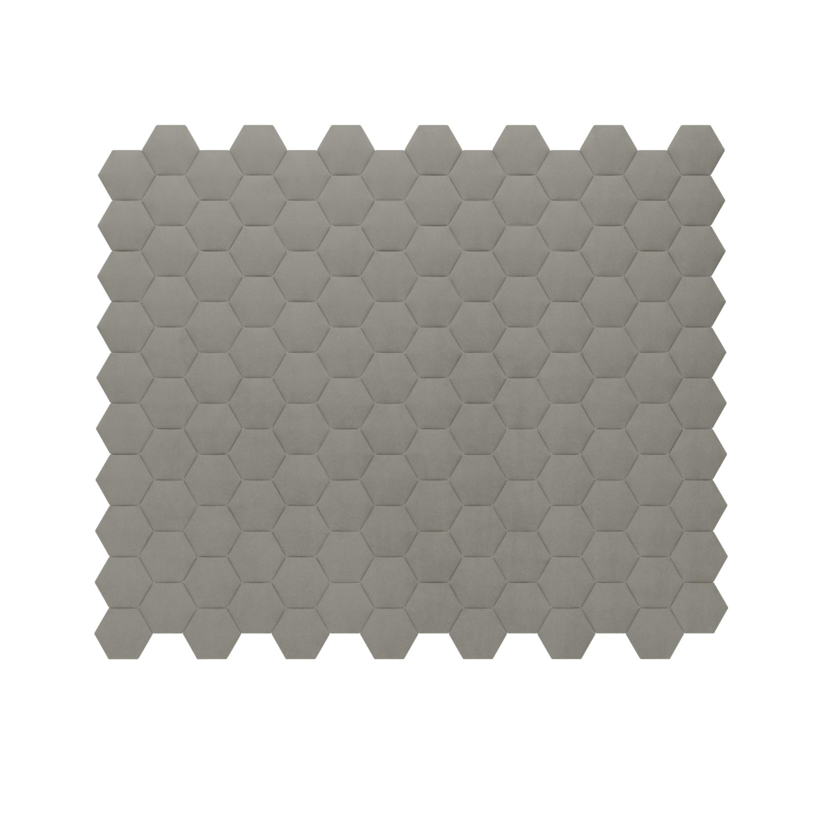 Panou tapitat, gri, hexagon, 17 cm