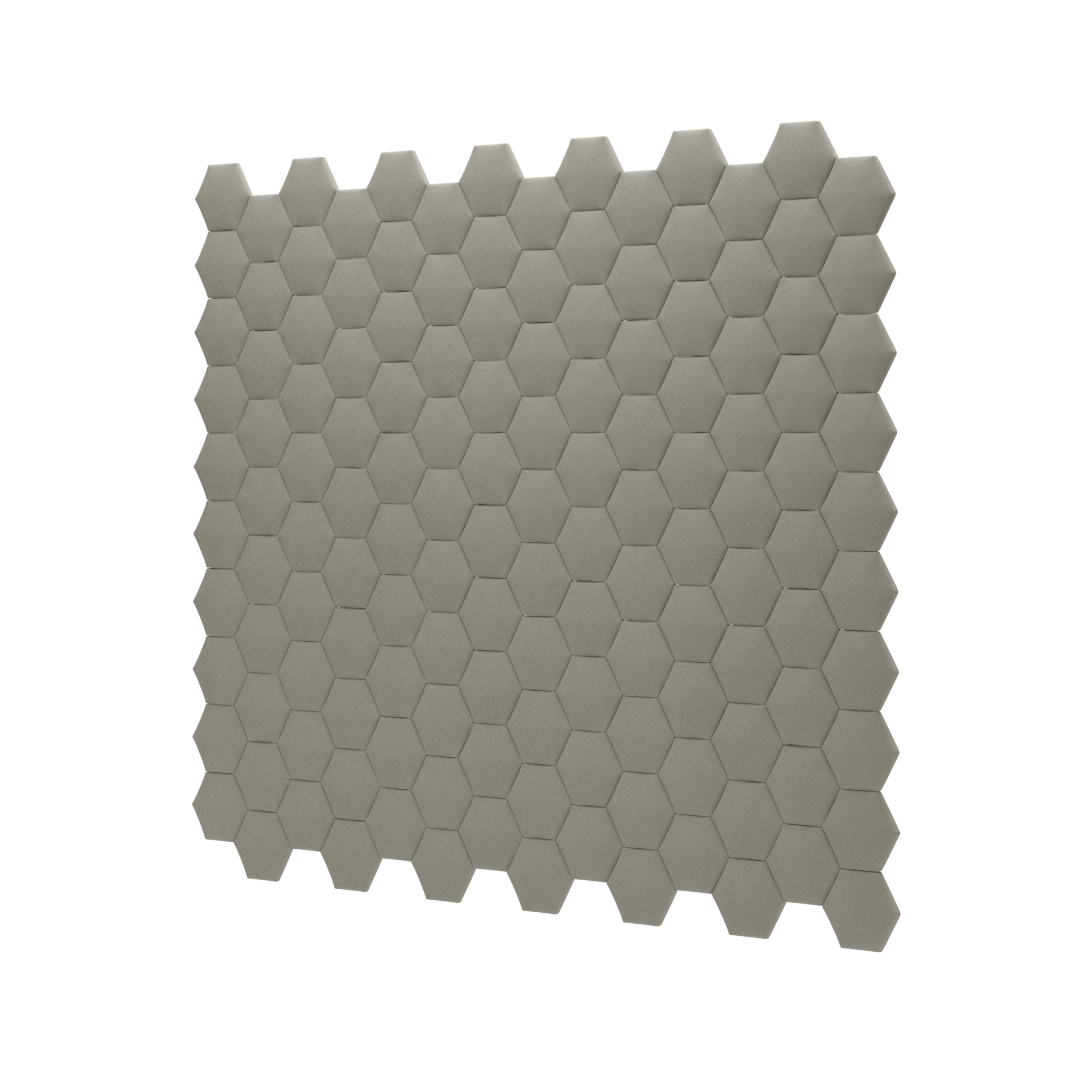 Panou tapitat, gri, hexagon, 17 cm