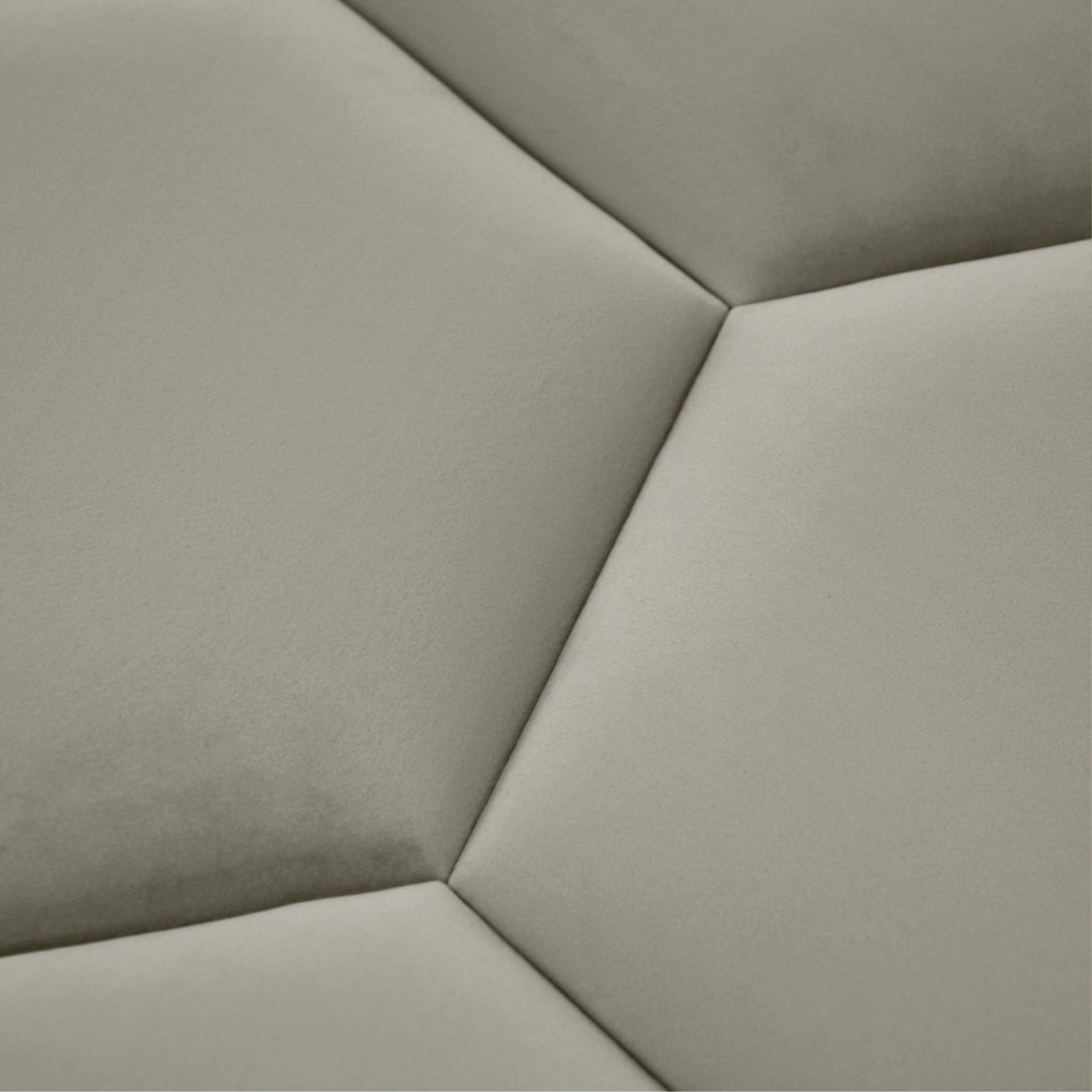 Panou tapitat, gri, hexagon, 17 cm