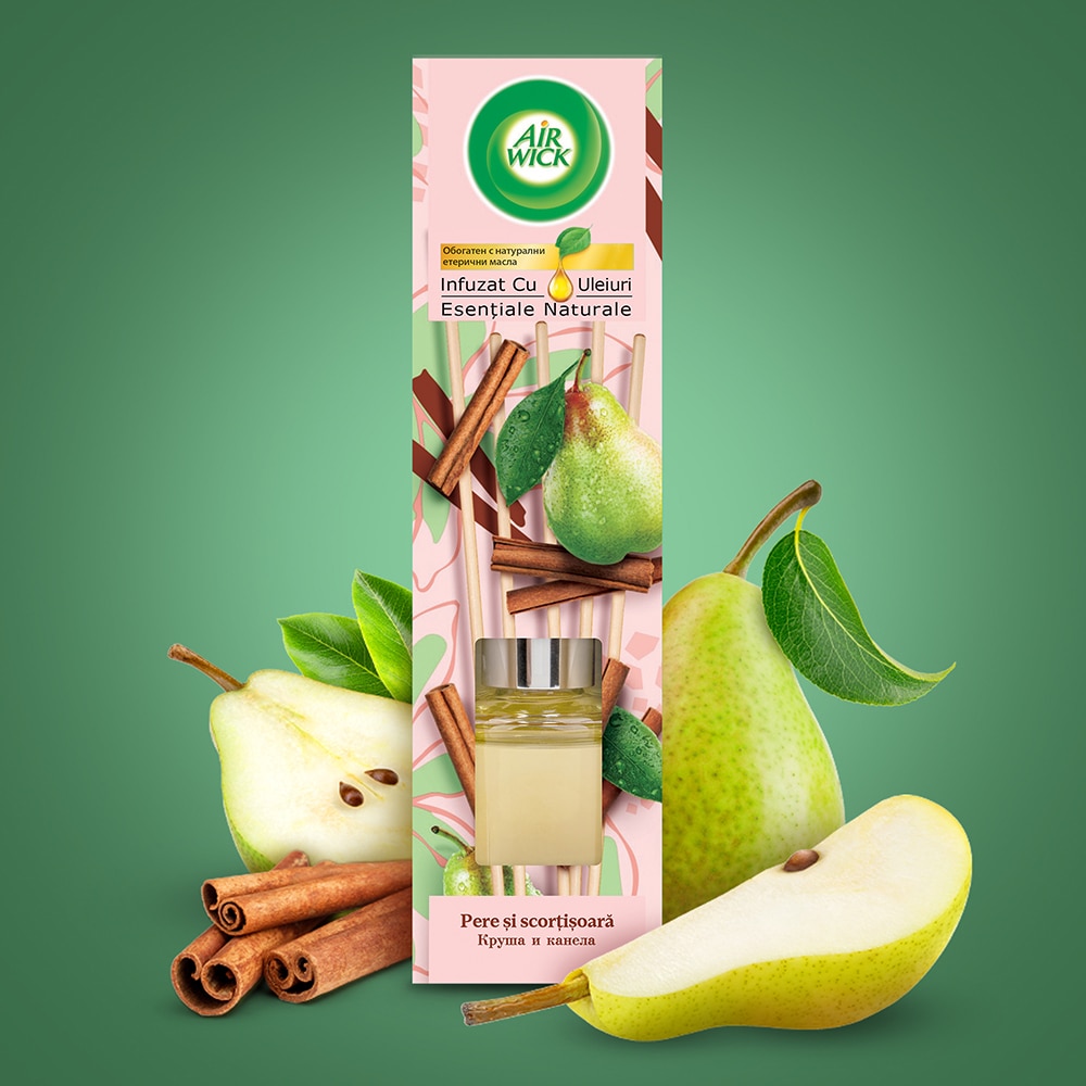 Odorizant cu betisoare AIR WICK, Pere si Scortisoara, 40 ml