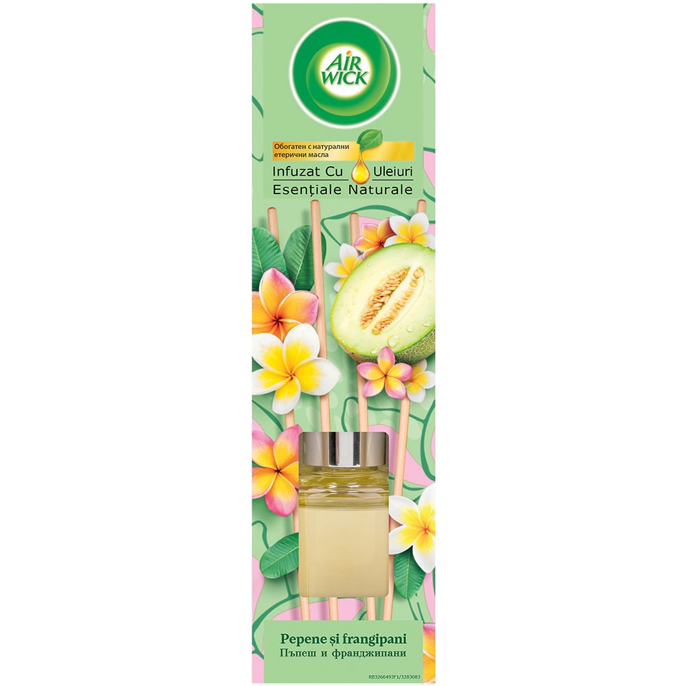 Odorizant cu betisoare AIR WICK, Pepene galben & Frangipani, 40 ml