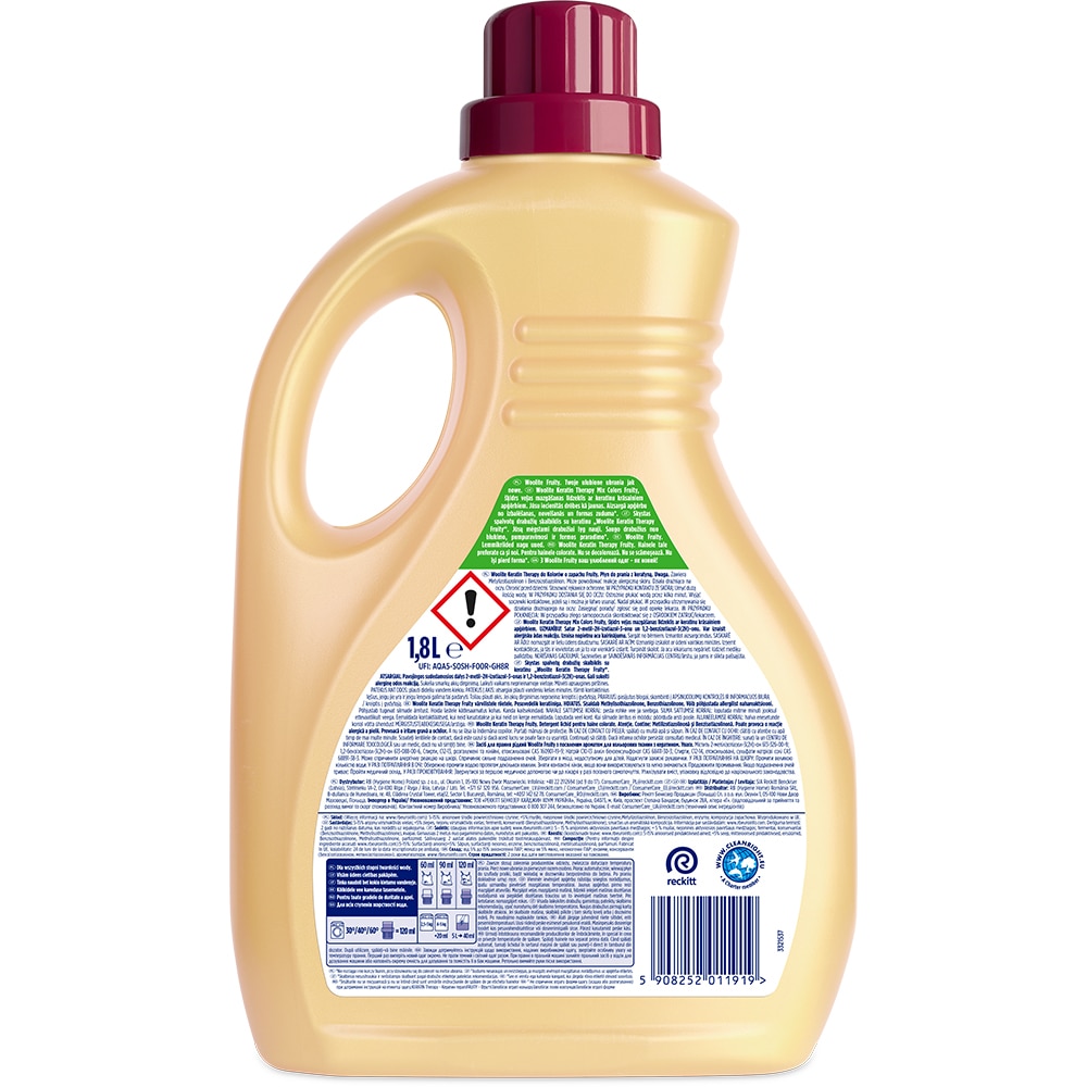Detergent lichid WOOLITE Keratin Fruity, 1.8 l, 30 spalari