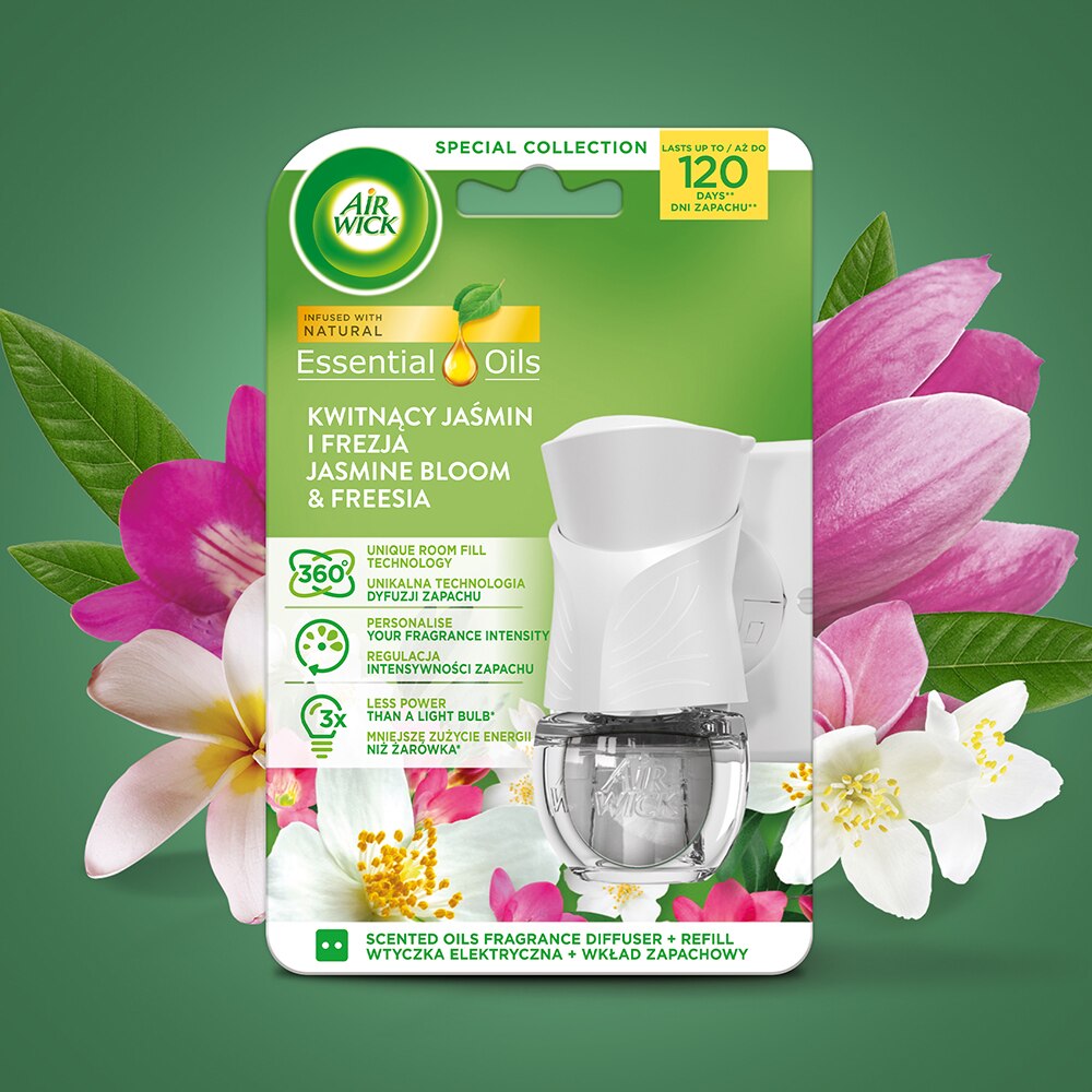 Odorizant de camera electric AIR WICK, Iasomie inflorita si Frezie, 19 ml