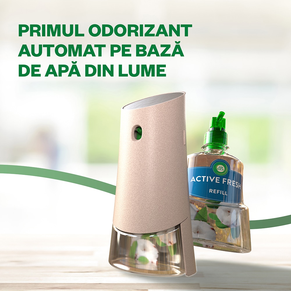 Kit odorizant de camera automat fara aerosoli AIR WICK, Briza de primavara & Vanilie, 228 ml