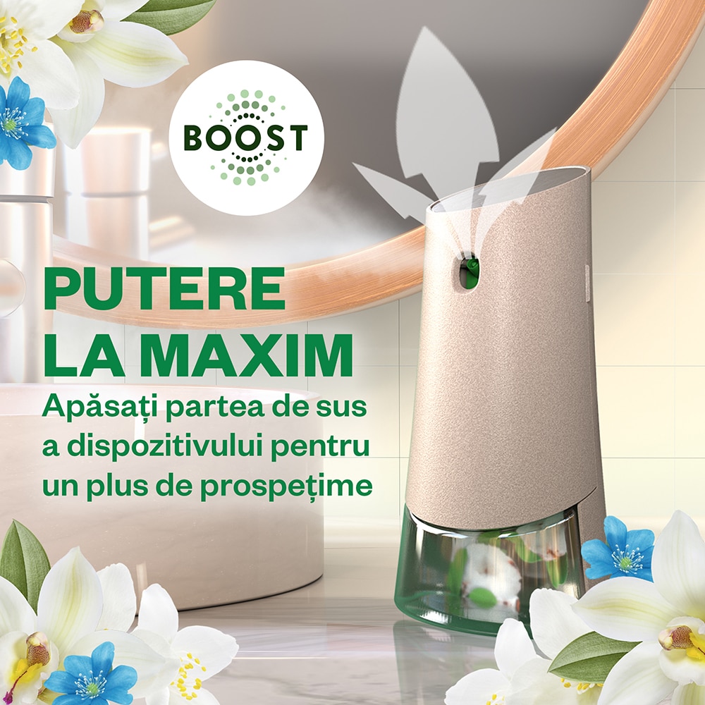 Kit odorizant de camera automat fara aerosoli AIR WICK, Briza de primavara & Vanilie, 228 ml