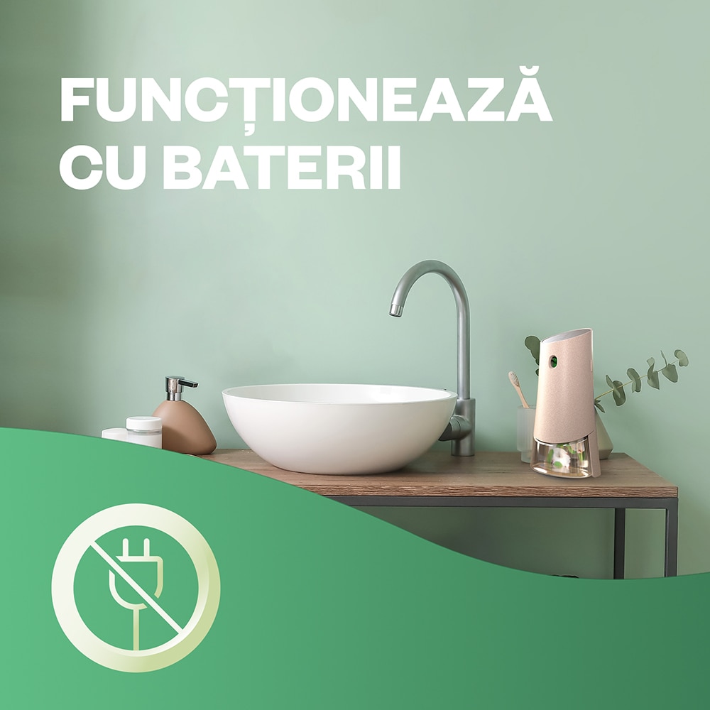 Kit odorizant de camera automat fara aerosoli AIR WICK, Briza de primavara & Vanilie, 228 ml