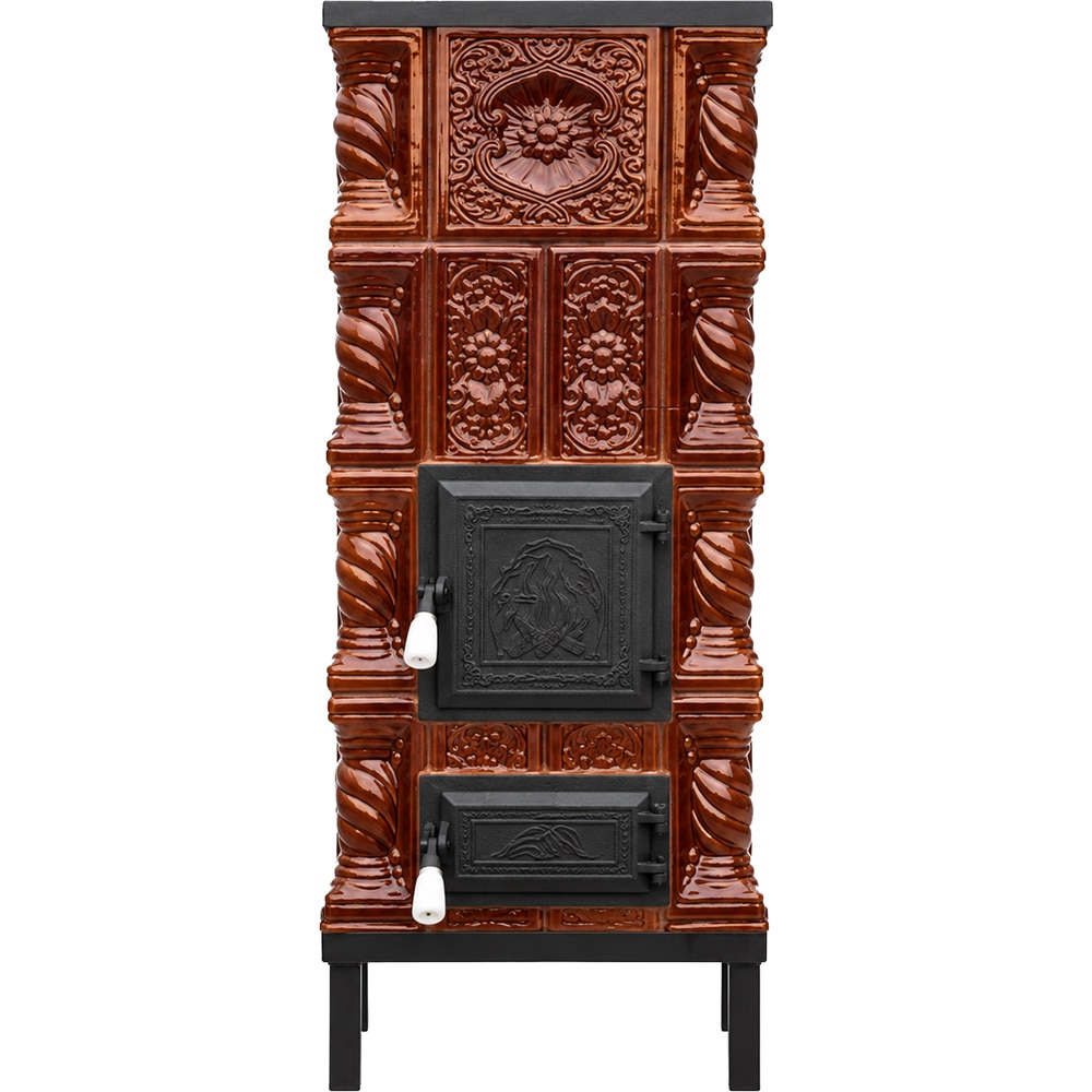 Soba teracota, 4 randuri + plita, 7kW, 46 x 46 x 110 cm, maro