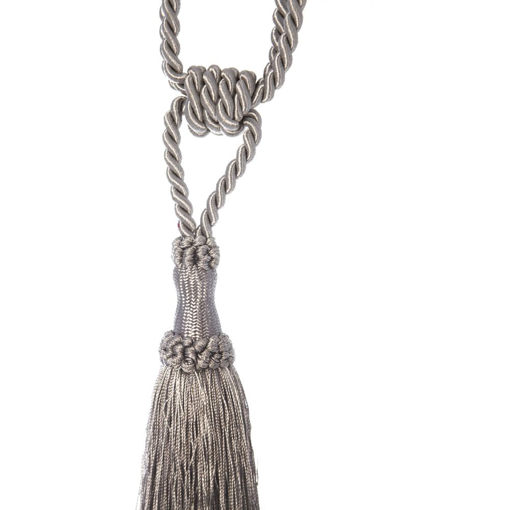 Snur prindere draperie, poliester, 44 x 4 cm, argintiu