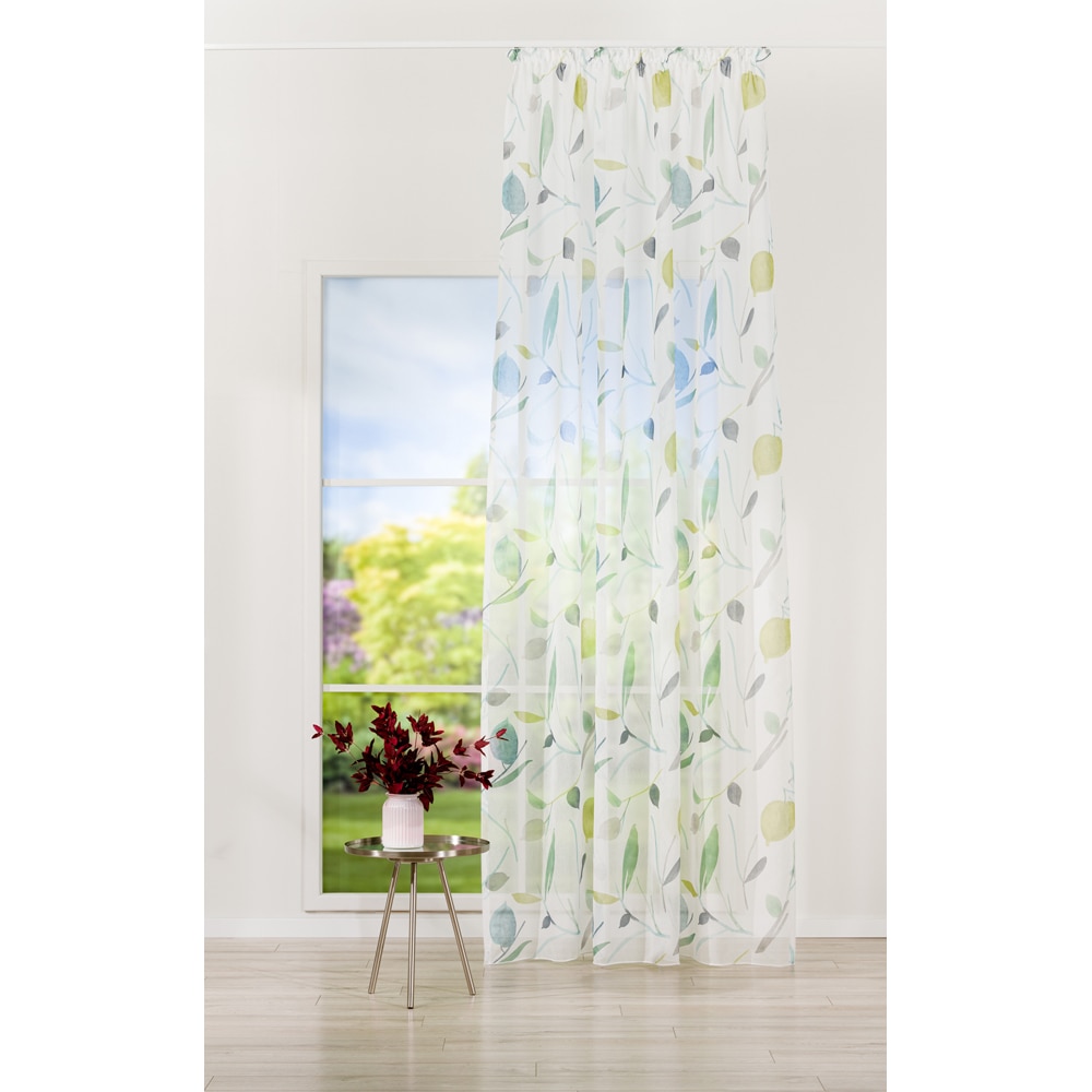 Perdea Mendola Palmas, rejansa, 300 x 260 cm, verde