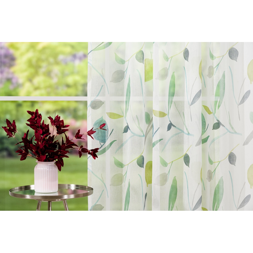 Perdea Mendola Palmas, rejansa, 300 x 260 cm, verde