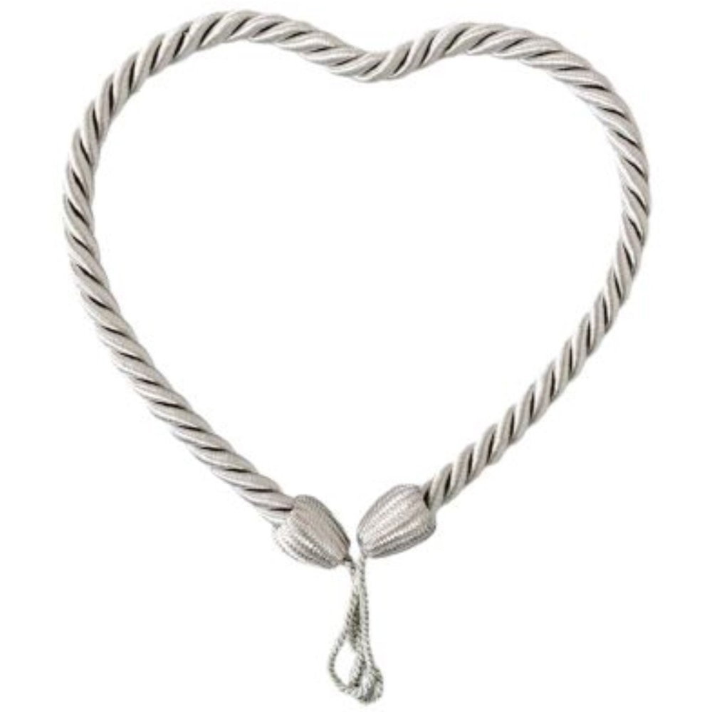 Snur prindere draperie, poliester, 57 x 1.3 cm, argintiu