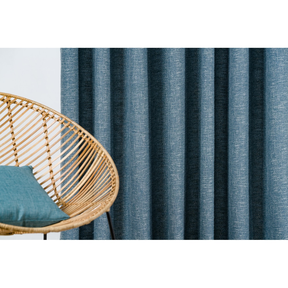 Draperie Mendola Riva, inele, 140 x 245 cm, albastru-gri