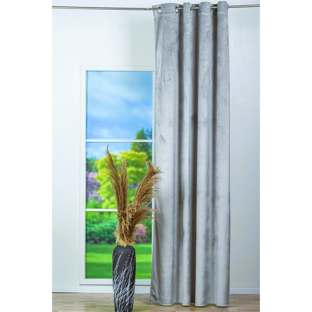 Draperie Oliva, inele, 140 x 260 cm, semiopac, gri inchis