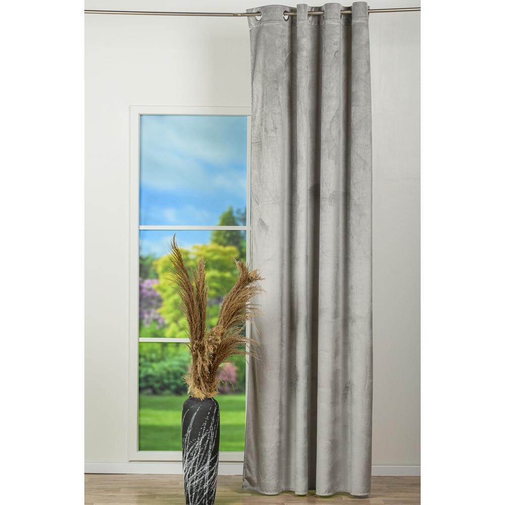 Draperie Oliva, inele, 140 x 260 cm, semiopac, gri deschis