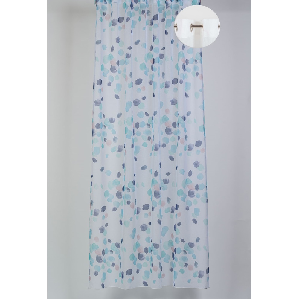 Perdea Lorraine, inele, 140 x 260 cm, albastru