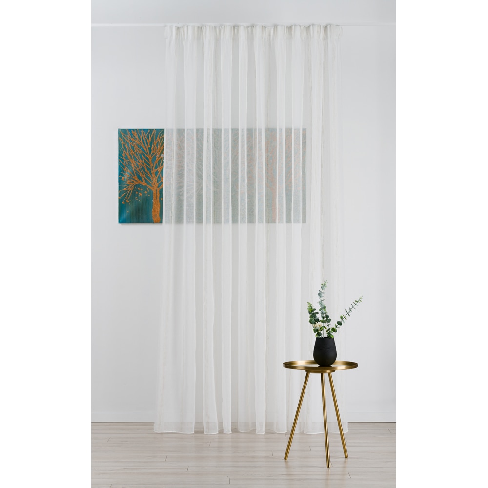 Perdea Ampezzo, rejansa, 140 x 260 cm, alb