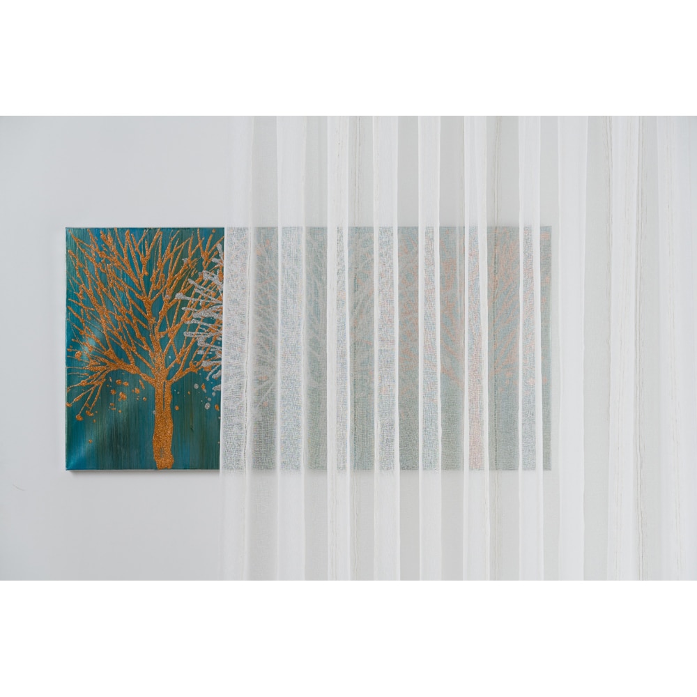 Perdea Ampezzo, rejansa, 140 x 260 cm, alb