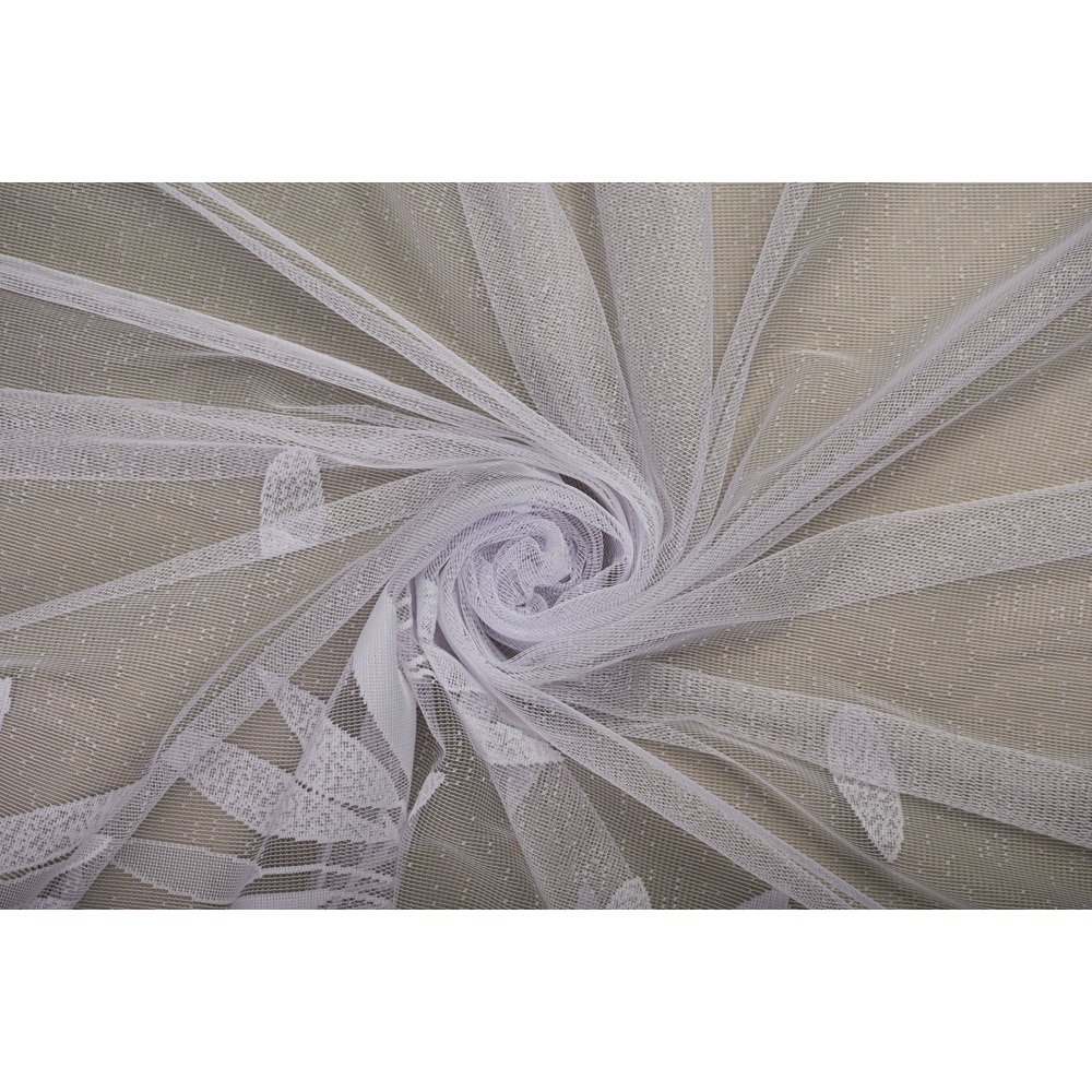 Perdea Petal, rejansa, 140 x 260 cm, alb