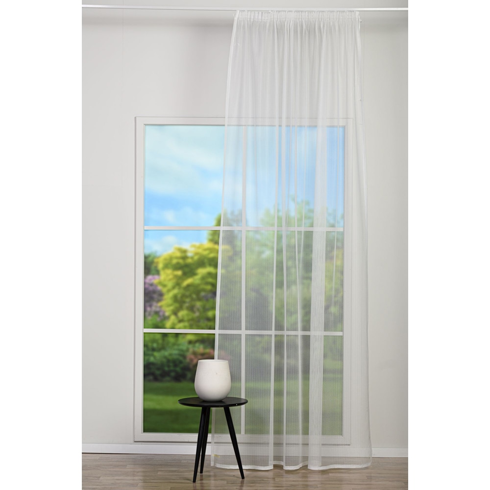 Perdea Rosette, inele, 140 x 260 cm, alb