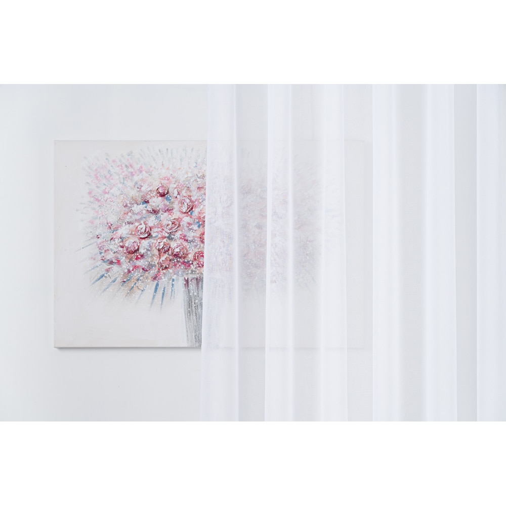 Perdea Desert, inele, 140 x 260 cm, alb