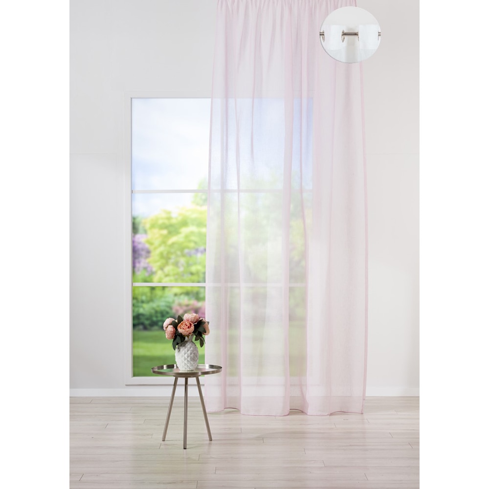 Perdea Desert, inele, 140 x 260 cm, roz