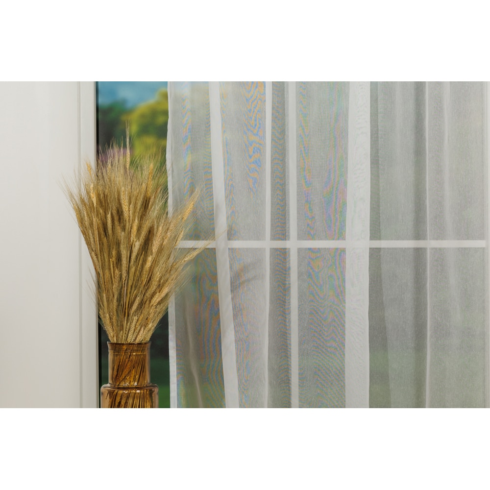 Perdea Faune, inele, 140 x 260 cm, alb