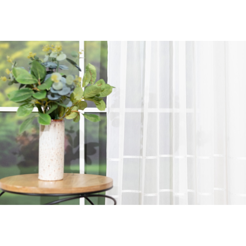 Perdea Missie, rejansa, 140 x 260 cm, crem