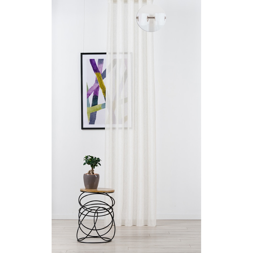 Perdea Sumo, inele, 140 x 255 cm, crem