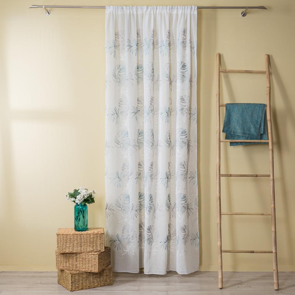 Perdea Corse, rejansa, 140 x 260 cm, turcoaz