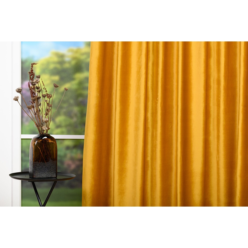 Draperie Adige, inele, 140 x 260 cm, semiopac, mustar