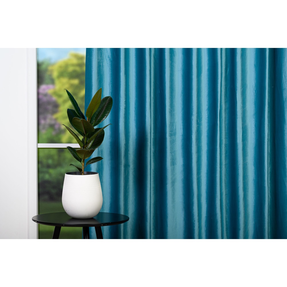 Draperie Adige, inele, 140 x 260 cm, semiopac, turcoaz