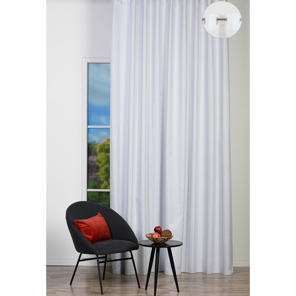 Draperie Jeff, inele, 140 x 260 cm, opac, alb